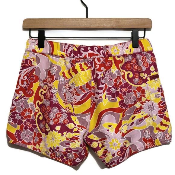 Patagonia Girls Floral Tropical Red Pink Yellow Shorts Size L - Picture 5 of 7